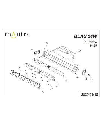 BLAU * FOCO EMPOTRAR 10L 24W  3000K NEGRO